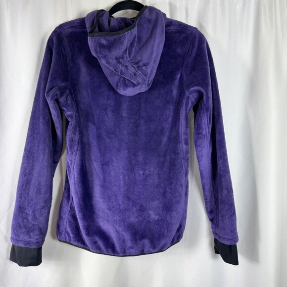 Merrell Purple Fuzzy Plush Full Zip Jacket Hooded Thumb Holes Outdoor Hiking M - Picture 9 of 12